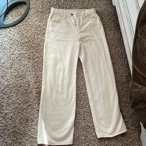 DAZY High Wasted Wide Leg Jeans Cream from shein